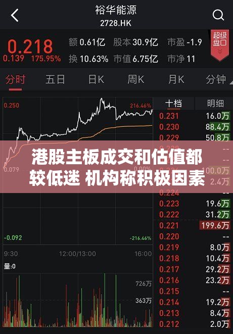 港股主板成交和估值都较低迷 机构称积极因素逐渐累积