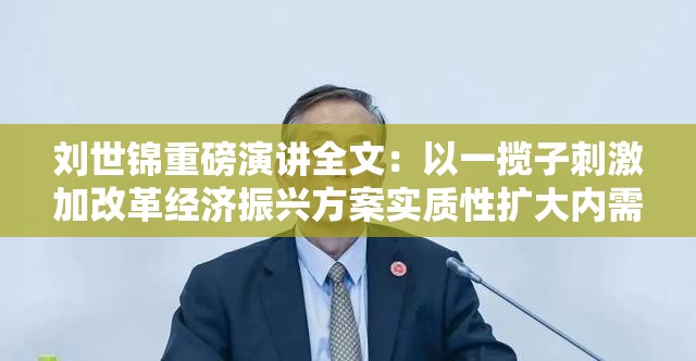 刘世锦重磅演讲全文：以一揽子刺激加改革经济振兴方案实质性扩大内需
