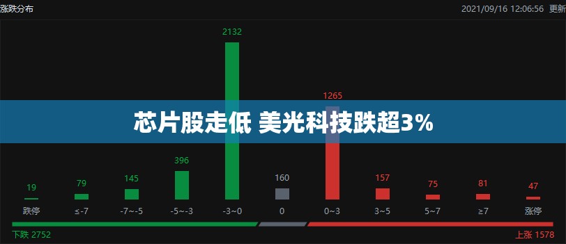 芯片股走低 美光科技跌超3%