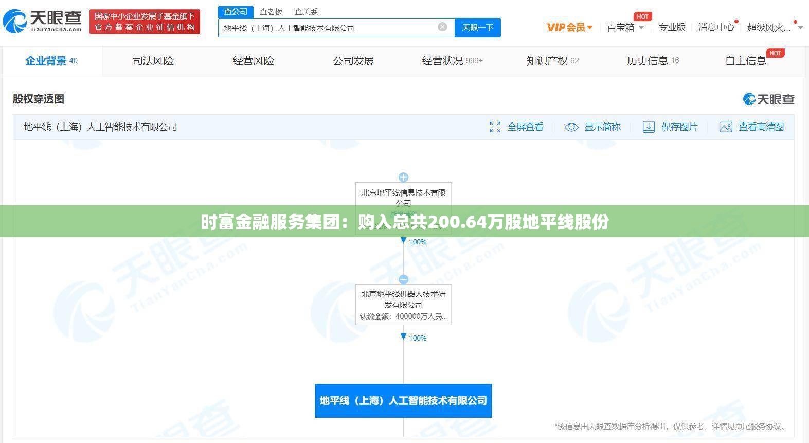时富金融服务集团：购入总共200.64万股地平线股份