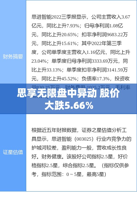 思享无限盘中异动 股价大跌5.66%