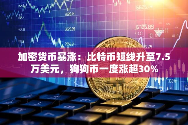加密货币暴涨：比特币短线升至7.5万美元，狗狗币一度涨超30%