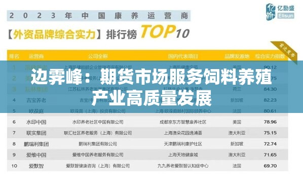 边霁峰：期货市场服务饲料养殖产业高质量发展