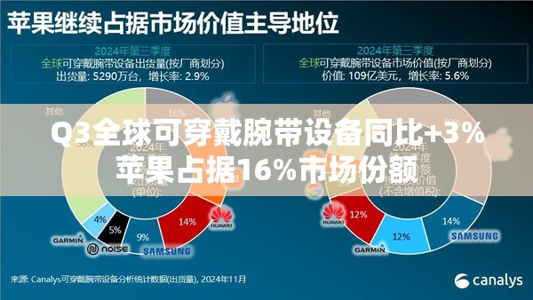 Q3全球可穿戴腕带设备同比+3%苹果占据16%市场份额
