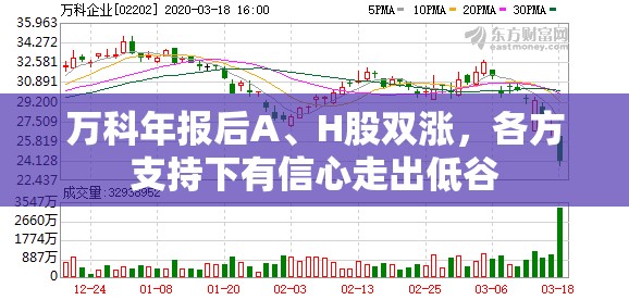万科年报后A、H股双涨，各方支持下有信心走出低谷