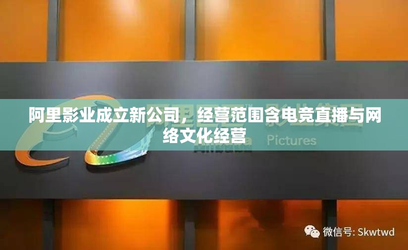 阿里影业成立新公司，经营范围含电竞直播与网络文化经营