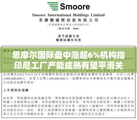 思摩尔国际盘中涨超6%机构指印尼工厂产能成熟有望平滑关税影响