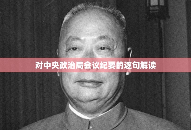 对中央政治局会议纪要的逐句解读