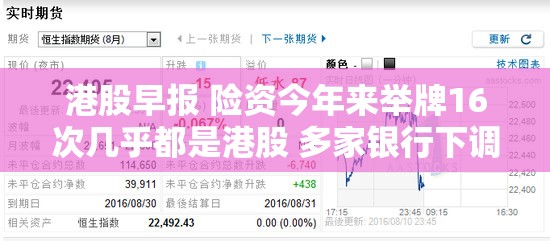 港股早报 险资今年来举牌16次几乎都是港股 多家银行下调大额存单产品利率