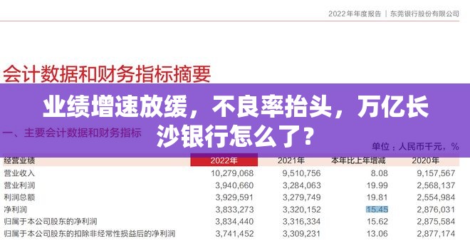 业绩增速放缓，不良率抬头，万亿长沙银行怎么了？
