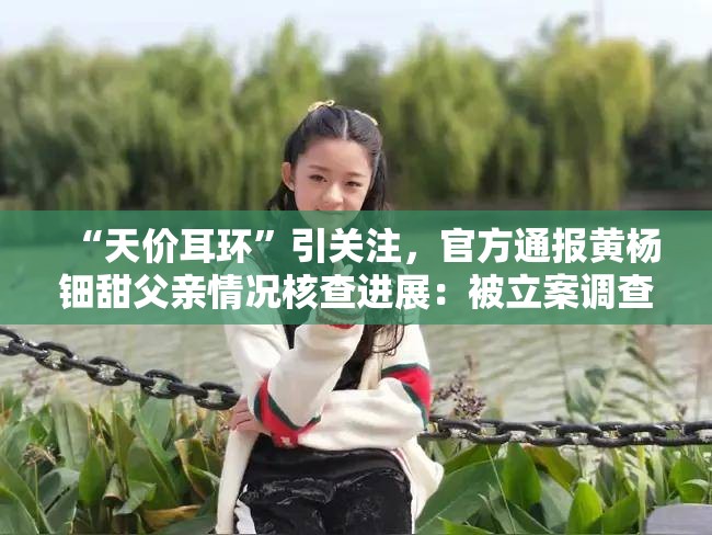 “天价耳环”引关注，官方通报黄杨钿甜父亲情况核查进展：被立案调查