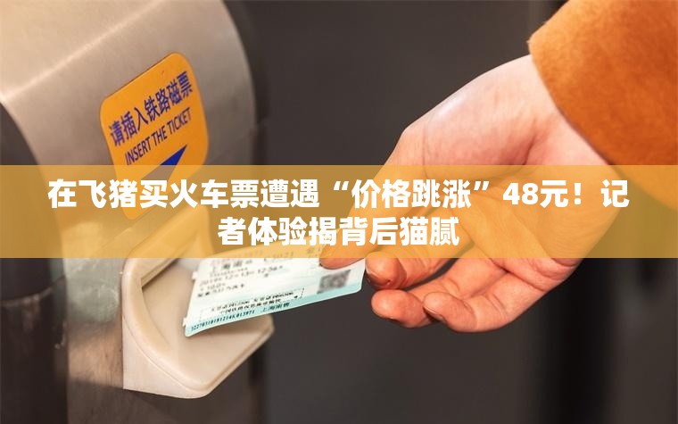 在飞猪买火车票遭遇“价格跳涨”48元！记者体验揭背后猫腻