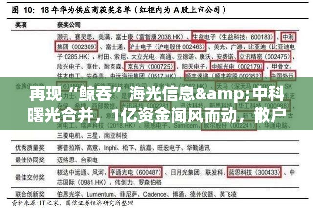再现“鲸吞”海光信息&中科曙光合并，1亿资金闻风而动，散户怎么套利？注意避坑．