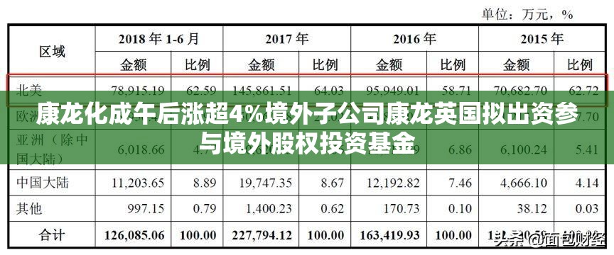 康龙化成午后涨超4%境外子公司康龙英国拟出资参与境外股权投资基金