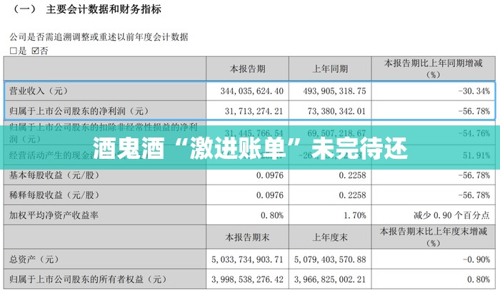 酒鬼酒“激进账单”未完待还