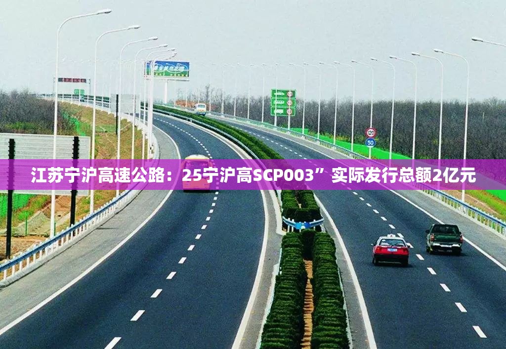 江苏宁沪高速公路：25宁沪高SCP003”实际发行总额2亿元