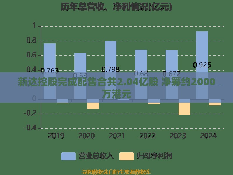 新达控股完成配售合共2.04亿股 净筹约2000万港元
